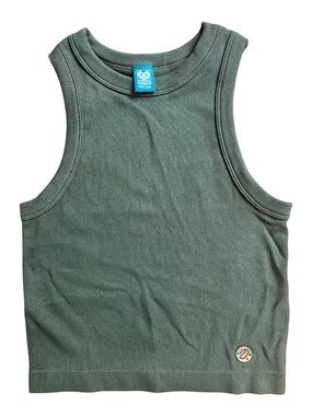 Dixxon Olive Ribbed Tank New One Size